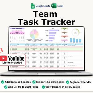 Team Aufgaben Tracker, Excel, Google Sheets, Job Tracking für Mitarbeiter, Priority Aufgaben, Projekte, Produktionsplaner