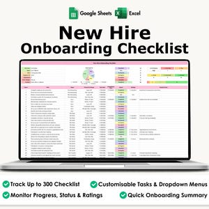 Lista di controllo per l'inserimento dei nuovi assunti, Excel, Fogli Google, Formazione dei dipendenti, Attività HR, Orientamento del personale, Tema 2