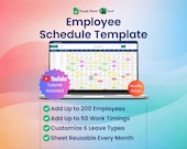 2026 Employee Monthly Schedule Template Excel, Google Sheets, Staff Timetable, Work Planner, Editable Shift Schedule,