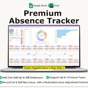Employee Absence Tracker Excel Google Sheets Leave Management Staff Leave Planner HR Vacation Calendar