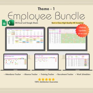 Ultimate Employee Tracker Bundle: HR Templates, MS Excel & Google Sheets Template
