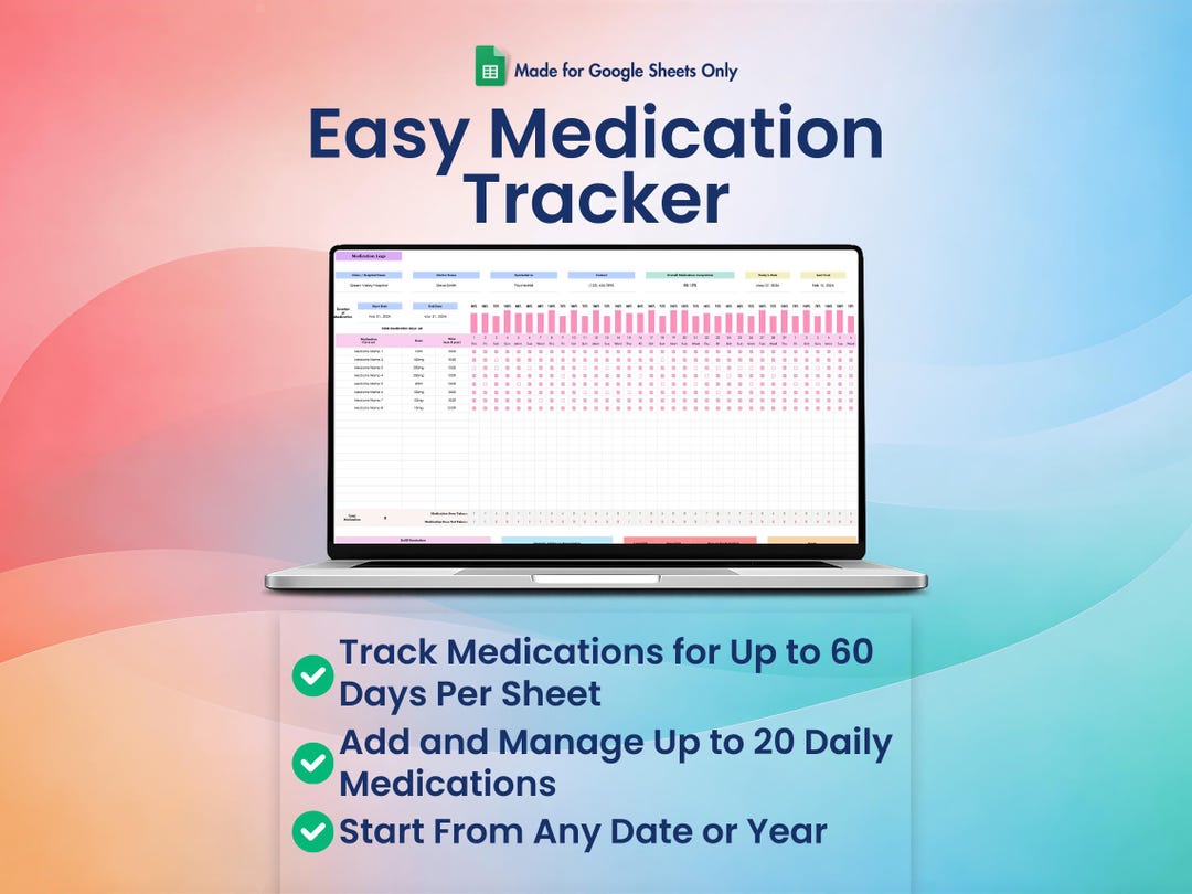 Medication Tracker for Google Sheets, Pill Organizer, Prescription ...