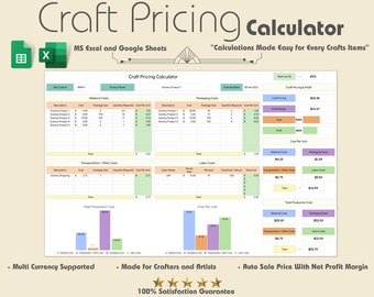 Craft Pricing Calculator, Google Sheets, Artists, Artisans, Designers, And Crafters, Handmade Pricing, Jewellery Pricing