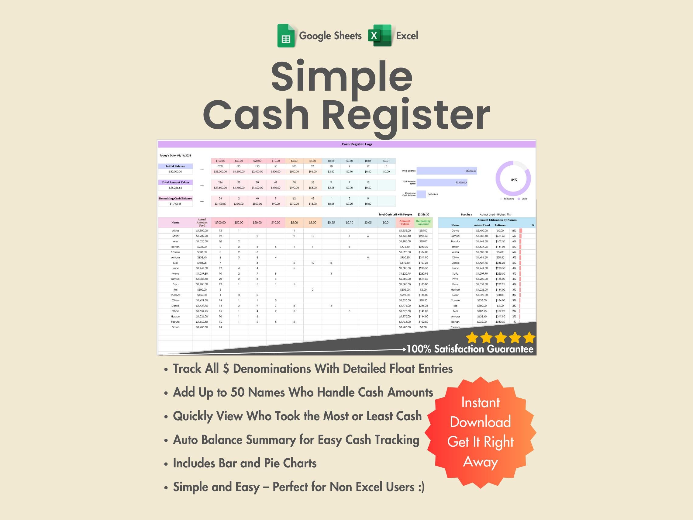 6 Ring Binder Petty Cash Book: Ledger For Petty Cash Record Keeping - Large  - 120 Pages - Business Accounts POS-X Cash Drawers & Boxes
