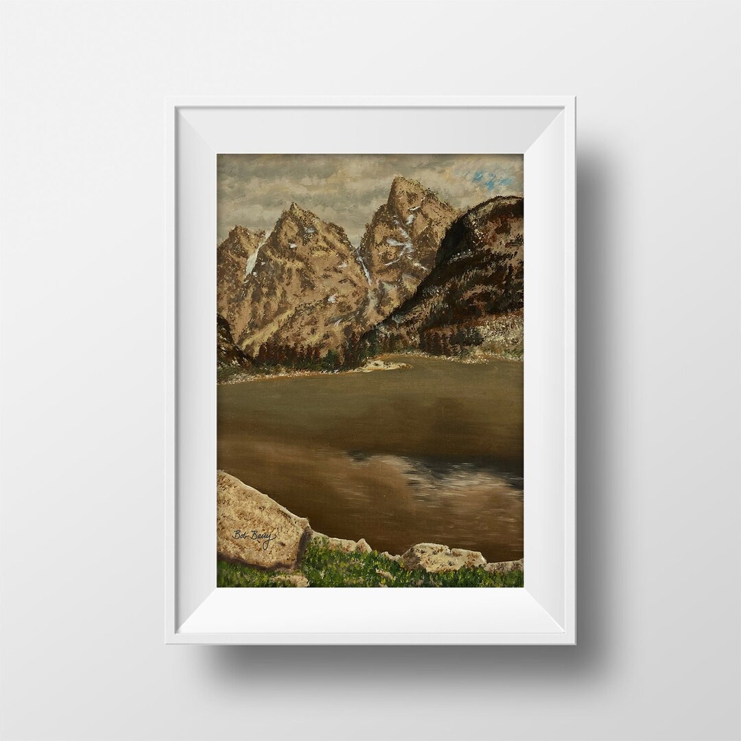 Mountain Lake Landscape Oil Painting Art Print, WINTER'S END - Etsy