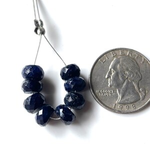 8 PCS-AAA+Natural Sapphire Faceted Beads, 7/8 MM-Sapphire Beaded Beads-Blue Sapphire Beads, Sapphire Loose Beads, September Birthstone Gift