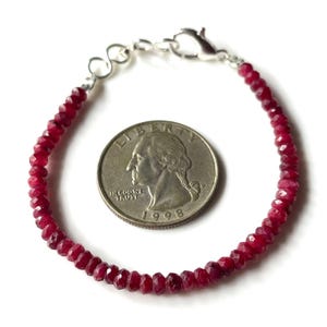 Genuine Ruby Faceted Bracelet, Natural Ruby Bracelet, Healing Meditation Protection Bracelet-Ruby Beaded Bracelet, Gift-4-5 MM-Size