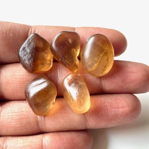 5 Pcs-Natural Golden Imperial Topaz Tumble, Size-17-19 MM, Topaz Rough Stone, Raw Healing Crystal, Raw Material, For Jewelry Making etc