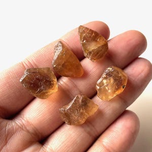 5 Pcs-Golden Imperial Topaz Rough Crystal, Size-15-17 MM, Natural Imperial Topaz Rough Gemstone, Healing Crystal Stone, Raw Materials