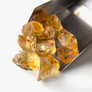 10 Pieces~Natural Citrine Rutile Rough Gemstones, Size- 12-16 MM, Raw Citrine Healing Crystal, November birthstone, Raw Wholesaler