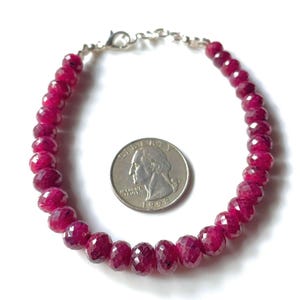 Natural Ruby Exclusive Bracelet AAA+ Quality Red Ruby Bracelet, Healing Meditation Protection Bracelet, 5/7 Red Ruby Beaded Bracelet, Gift