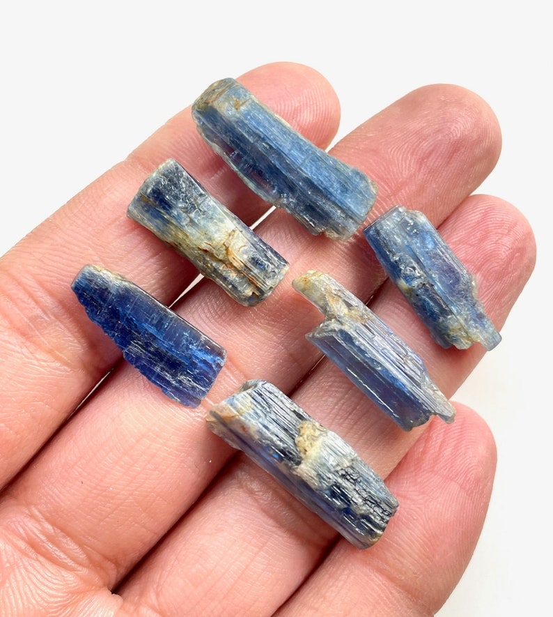 6PCS 100natural Raw Kyanite Crystals, Kyanite Sticks 2025MM Kyanite