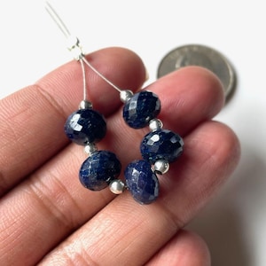 AAA-5 PCS-Natural Sapphire Faceted Beads, 8 MM-Sapphire Beaded Beads-Blue Sapphire Beads, Sapphire Loose Beads, September Birthstone Gift
