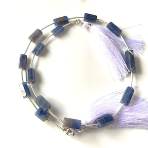 15-8 MM Natürliche Blaue Saphir Polierte Bleistift Perlen, Zentrum gebohrt Roh, Saphir Edelstein/Blauer Saphir Roh/Edel Roh/Gebohrt Roh
