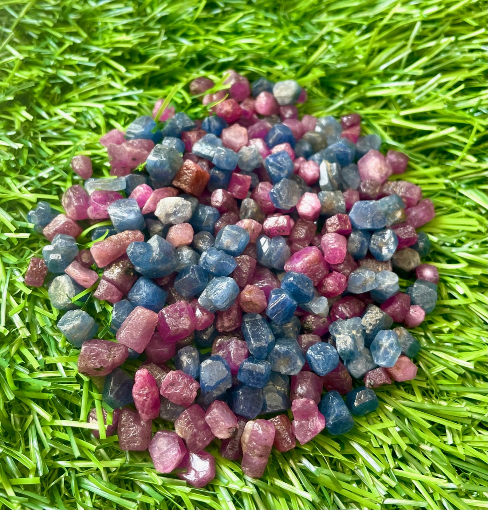 100% Natural Mixed Ruby & Sapphire Crystals, 4-6 MM Small Rough Natural ...