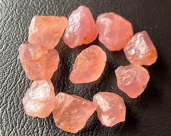 10 Pcs-Natural Pink Rose Quartz Rough, 12-15 MM, Raw Healing Crystal Stone, Rose Quartz Rough Gemstone, For Jewelry Making