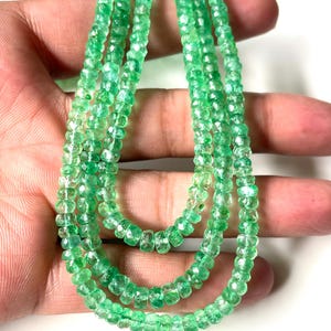 Fine Quality- Emerald Faceted beads, Nicely Faceted Emerald Beaded Beads, Emerald, 5/6 MM-Emerald Necklace-May Birthstone Gift