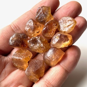 10 Pcs-Natural Imperial Topaz Rough Crystal, Size-14-16 MM, Natural Imperial Topaz Rough Gemstone, Healing Crystal Stone, Raw Materials