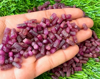 Wholesale Real Ruby Pieces, Rough Ruby, Genuine Uncut Ruby Crystal, July Birthstone, Healing Crystal, Bulk Raw Gemstone, Size 10-15 MM