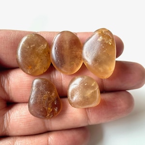 5 Pcs-Raw Imperial Topaz Tumble, Size-15-25 MM, Topaz Rough Stone, Raw Healing Crystal, Raw Material, For Jewelry Making etc