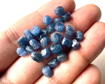 25 PCS-Real Burma Sapphire Gemstone Raw, 5/6 MM Blue Sapphire Raw, Sapphire Raw Stone,  Precious Gemstone Sapphire Rough