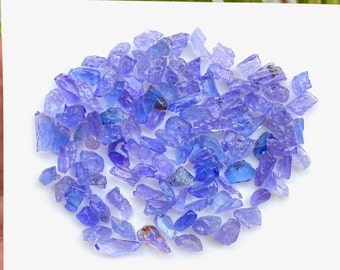 100Pcs Top Quality Natural Raw Tanzanite Rough Gemstone, 7x5MM Tiny Tanzanite raw- Tanzanite crystal, healing crystals & stones gift for her