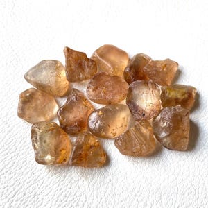 15 Pcs-Golden Imperial Topaz Rough Crystal, Size 15-18-MM, Natural Imperial Topaz Rough Gemstone, Healing Crystal Stone, Raw Materials