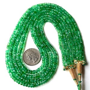 Top Quality Natural Emerald Faceted beads, Nicely Faceted Emerald Beaded Beads, Zambia Emerald, 4/6 MM-Emerald Necklace-May Birthstone Gift