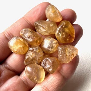 10 Pcs-Golden Imperial Topaz Rough Crystal, Size-14-16 MM, Natural Imperial Topaz Rough Gemstone, Healing Crystal Stone, Raw Materials