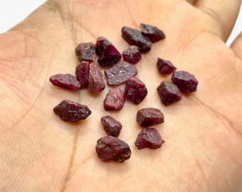 20 Pieces-Red Ruby Rough Gemstone,  5-8 MM, Ruby Rough Gemstone, Healing Crystal Stone, July Birthstone, Gift For her