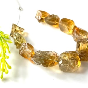 10-Pcs 100%Natural Center Drill Raw Citrine Rough Gemstone, 10-18 MM Raw Healing Crystals November birthstone, Loose Raw Citrine Gemstone