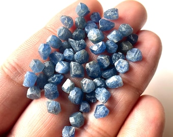 50 PCS-Transculent-AAA+Qualiy Sapphire Gemstone Raw, 4/6 MM Blue Sapphire Raw, Sapphire Raw Stone,  Precious Gemstone Sapphire Rough