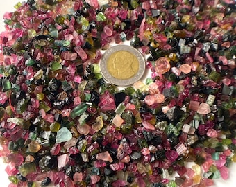 1 KG Lot~Multi Tourmaline Tiny Raw Stone, 4-6 MM, Rough Multi Tourmaline Gemstone, Raw Tourmaline, Healing Crystal, For Jewelry Making
