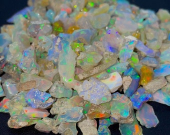 AAA-Opal, roher Opalkristall, rauer Opal, natürlicher äthiopischer Opal, AAA-Unpolierter Opal-Rohstein, Größe 7-10 MM, loser Opal, unpolierter rauer Opal