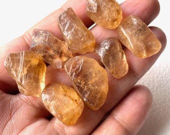8 Pcs-AAA++Imperial Topaz Rough, 16-23 MM, Healing Crystal Raw, Imperial Topaz Raw Gemstone, For Jewelry Making, Gift For He
