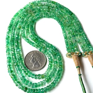 AAA+Natural Emerald Faceted Beads, Emerald beads, Nicely Faceted Emerald Beads, Zambia Emerald, 5/6 MM-Emerald Necklace-May Birthstone Gift