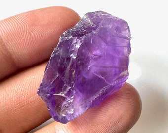 100%Natural Raw Amethyst Gemstone, 34x20 MM, Purple Amethyst Rough Stone, Raw Healing Crystal, For Jewelry Making etc