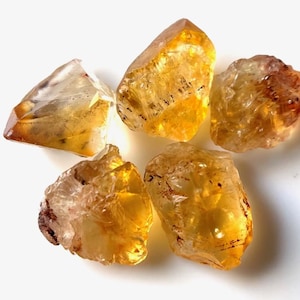 5 Pieces~AAA+Natural Citrine Raw, Size-MM, Pendant Size Citrine Rough, Raw Citrine Stone, Raw Healing Crystal, Gift For Her