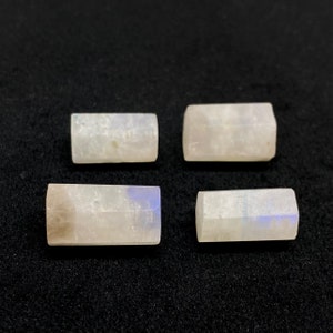 Rainbow Moonstone Faceted Cylinder Gemstone, Fancy Standing Pillar For Pendant Making, 13-15 Mini Moonstone Pillar