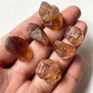 6 Pcs-100%Natural Golden Imperial Topaz Raw, Size-15-20 MM, Topaz Rough Stone, Raw Healing Crystal, Raw Material, For Jewelry Making etc
