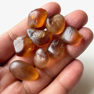 8 Pcs-Natural Golden Imperial Topaz Tumble, Size-15-20 MM, Topaz Rough Stone, Raw Healing Crystal, Raw Material, For Jewelry Making etc