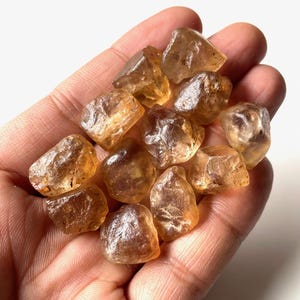 12 Pcs-Natural Imperial Topaz Rough Crystal, Size-12-15 MM, Natural Imperial Topaz Rough Gemstone, Healing Crystal Stone, Raw Materials