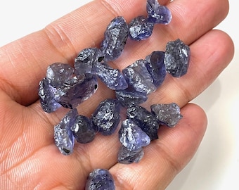 20 Stück ~ AAA Top Natürlicher roher Iolith Stein, rauer Edelstein, echter Iolith, 10-12 MM Heilung Kristall, Schmuckherstellung roh, Stirn Chakra,