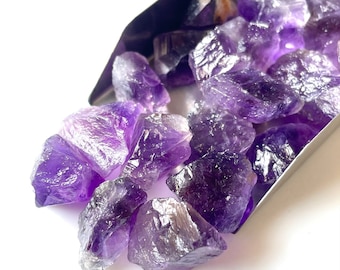 20 PCS, 100%Natural Raw Amethyst Gemstones Rough, Size, 13-18 MM, Raw Healing Crystals, February birthstone, Gift For Her, Rough Wholesaler