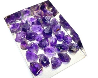10 PIECES AAA Natural Raw Amethyst Gemstones 10-14 MM ,Size ,  Healing Crystals February  birtstone Wholesale Price