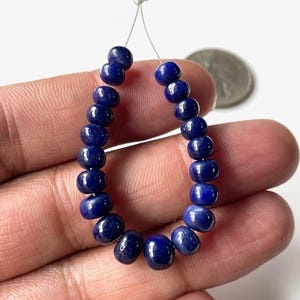 20 PCS-Natural Blue Sapphire Smooth Beads, 6/7 MM-Sapphire Beaded Beads-Blue Sapphire Beads, Sapphire Loose Beads, September Birthstone Gift