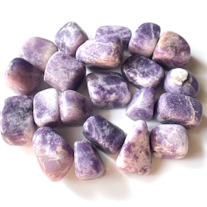 Lepidolite Tumbled Stone, Tumbled Natural Lepidolite Crystal - Polished Purple Lepidolite Gemstone, Home Decor Item