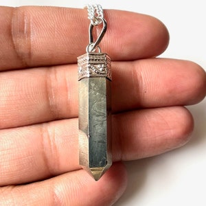 Natural Pyrite Necklace, Pyrite Pendant, Pyrite Pencil Pendant Necklace, Jewelry Pyrite Necklace, Boho Necklace Pendant, Gift For Her