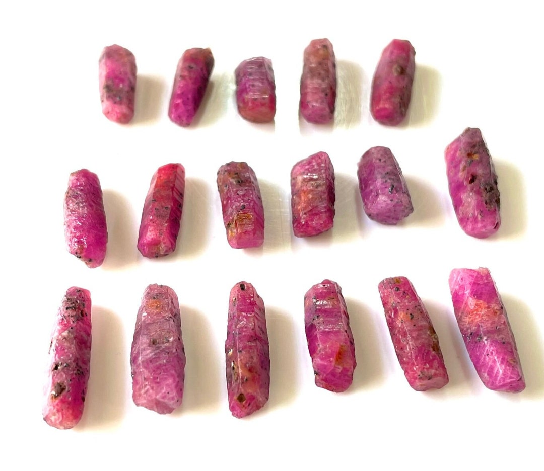 Big-rare- 100%natural Raw Sticks Pink Ruby Rough Gemstones, Natural ...