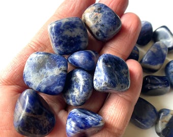 Sodalite Tumbled Crystal - Natural Tumbled Sodalite Crystal - Polished Blue Sodalite Stone - Tumbled Blue Sodalite - Healing Crystal Stone